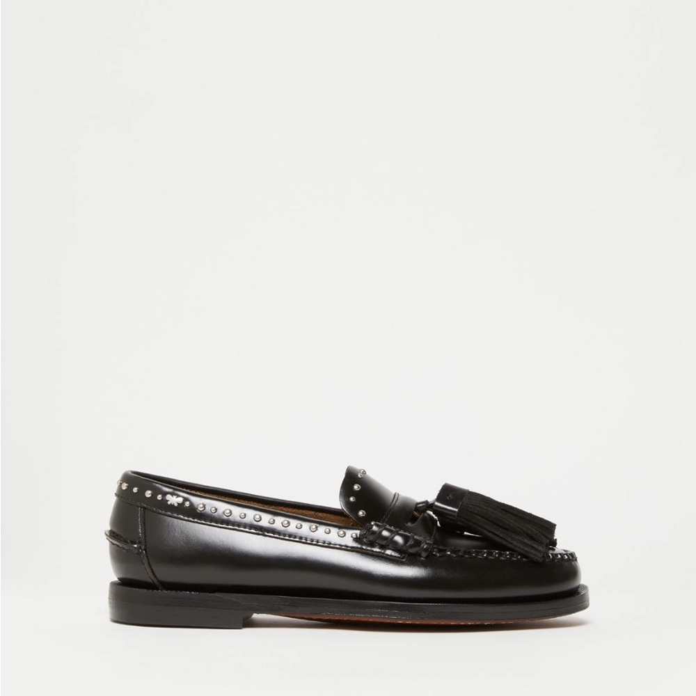 MaxMara Black Studded Tassel Loafers